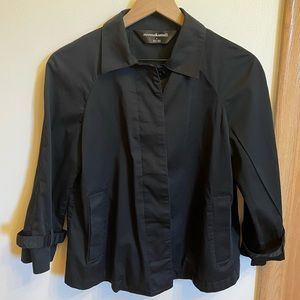 Norma Kamali Black Lightweight Button Front Swing Jacket